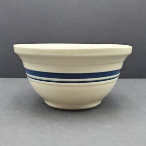 Friendship Pottery Blue Band Mixing Bowl Roseville Ohio Blue Stripe 2 Quart Bowl